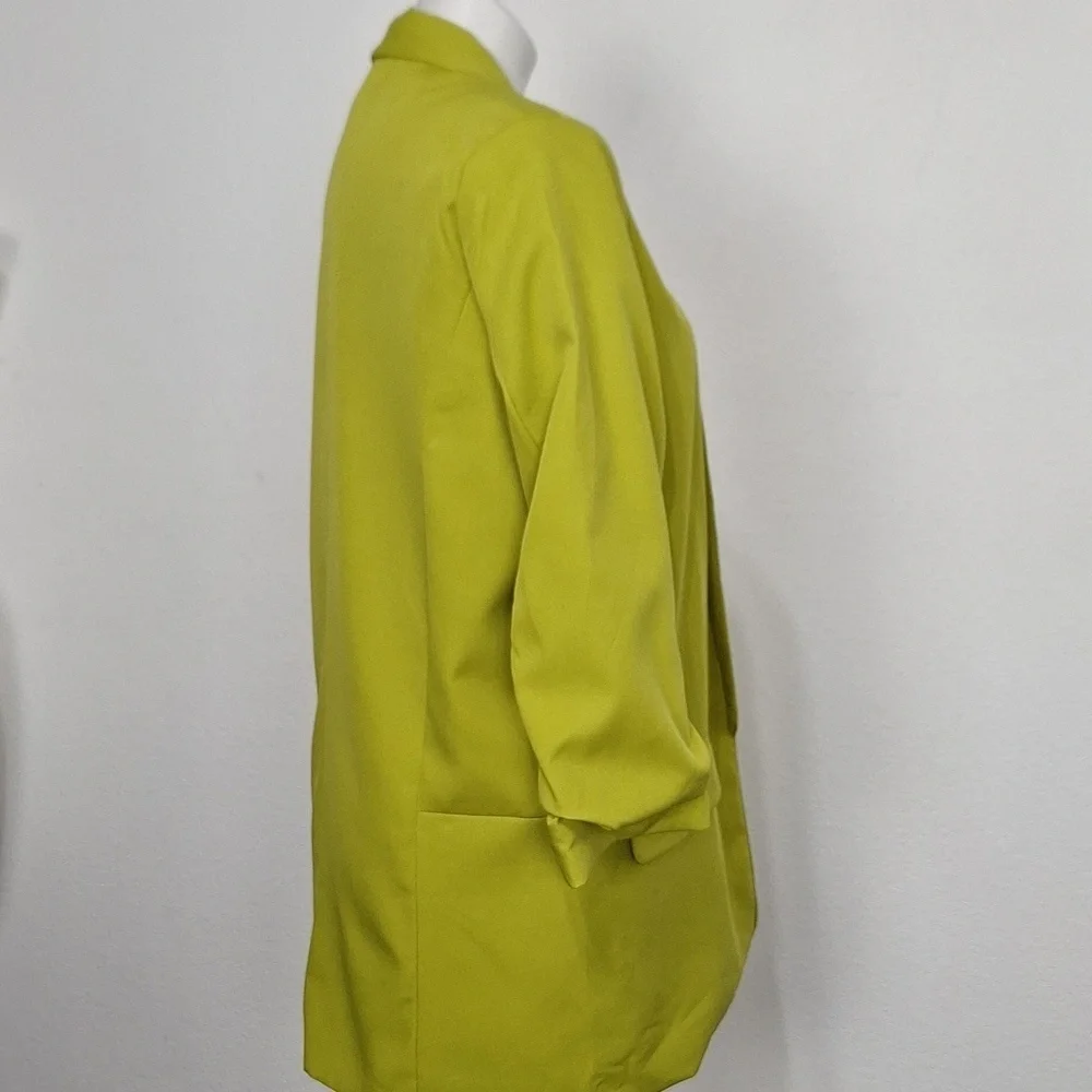 Before You NEW Lime Green 3/4 Sleeve Careerwear Preppy Open Front Blazer Size M